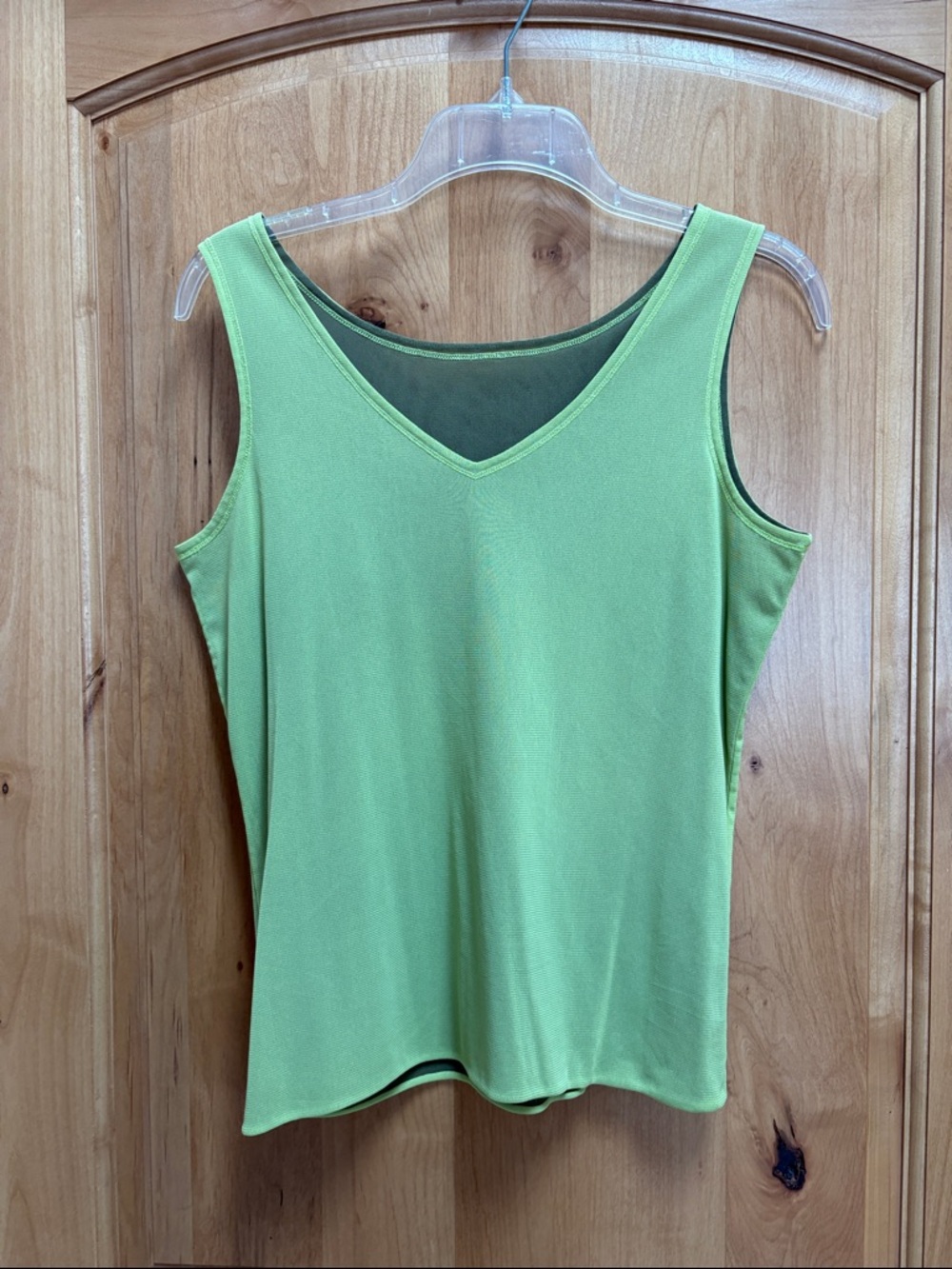 Women’s V-Neck ReverseableTank Top in Light Green and dark green